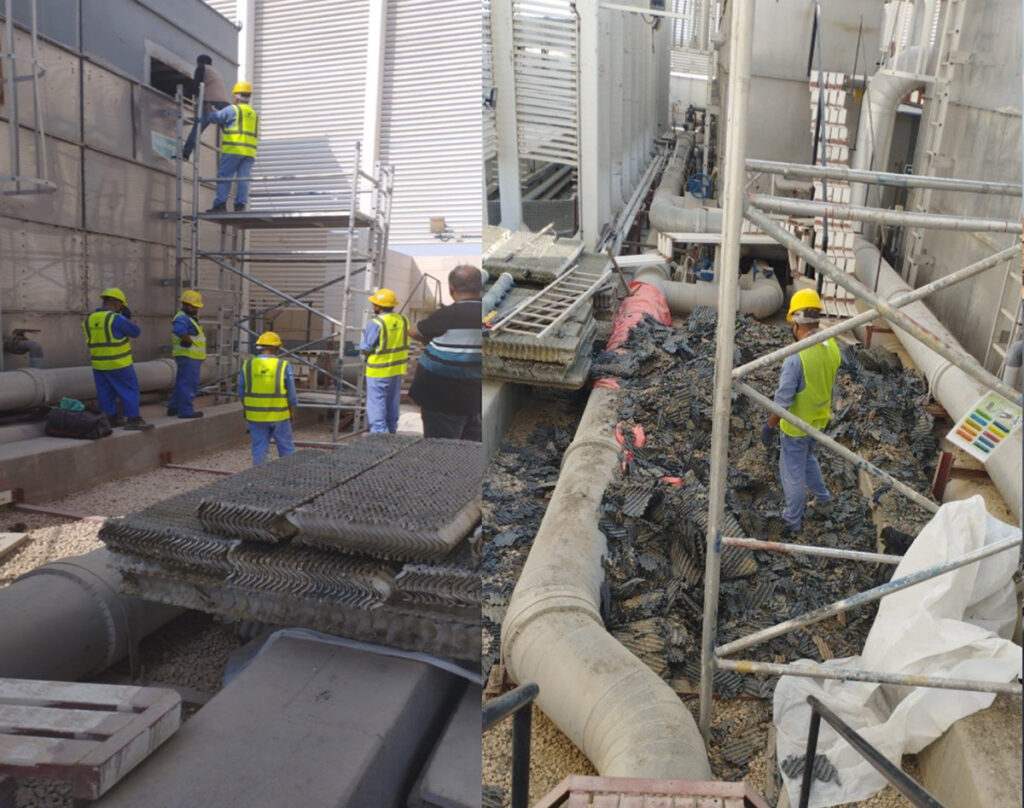 Removal of Cooling Tower Fills