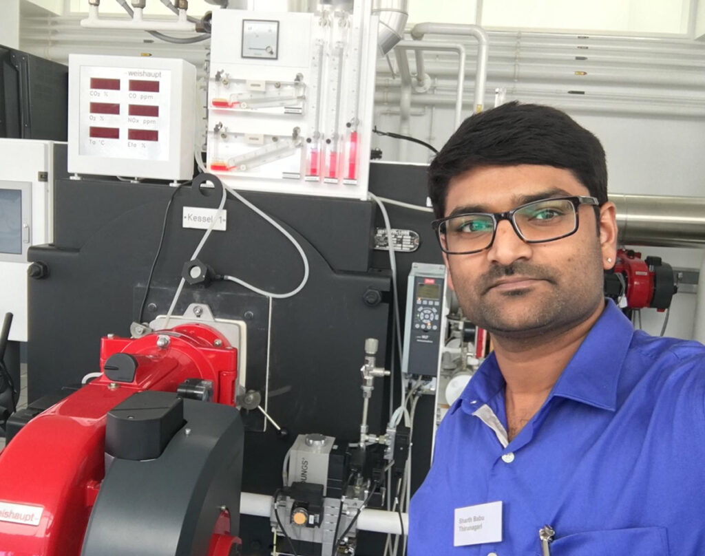 Our Engr. Sharth Thirunagari during his training at Weishaupt Burner in Germany