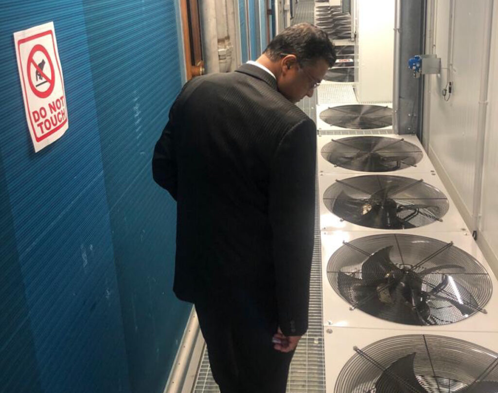 Managing Director Mr. Subrata Kar at Blue Box factory in Milan, Italy